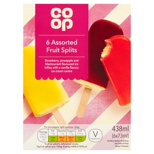 Co-op Assorted Fruit Ice Cream Splits