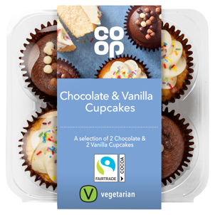 Co-op Choc/Van Cupcakes 4Pk