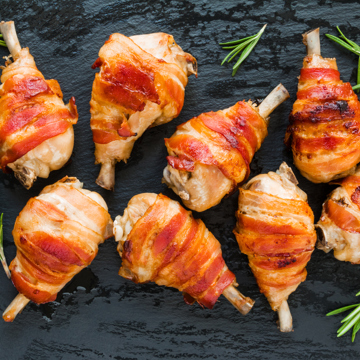 Chicken wrapped in bacon