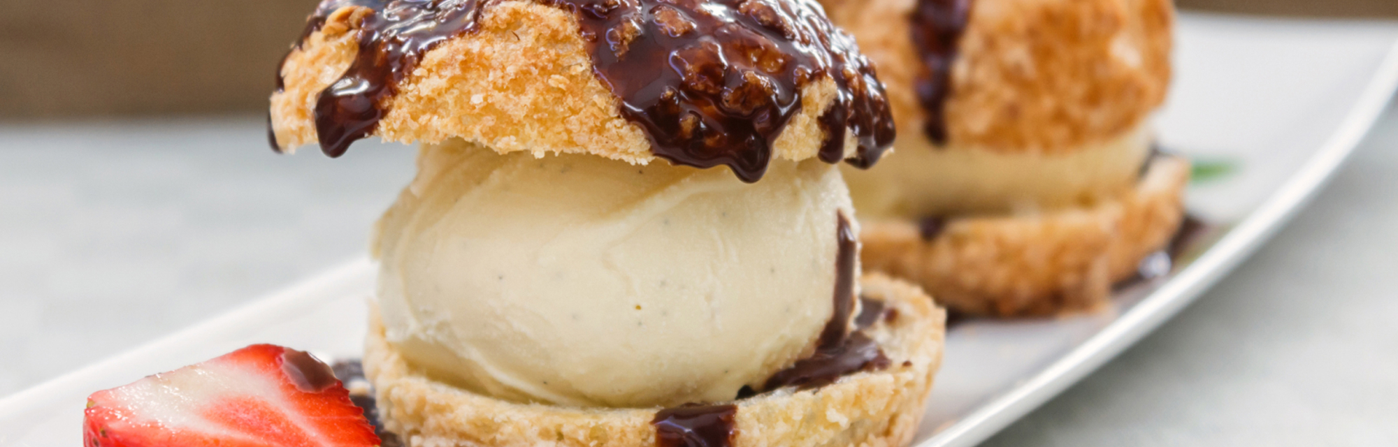 Ice cream profiteroles